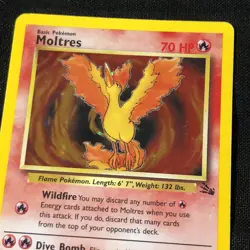 Pokemon 1999 Moltres Fossil Holo Card 12/62 Rare MP - Image 3
