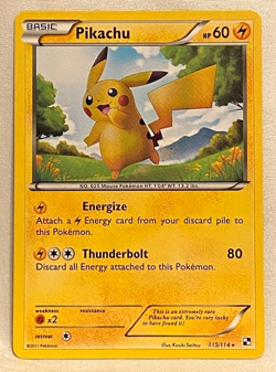 Pokemon Pikachu Basic 115/114* Black & White 2011 Secret Rare Card Ex Condition - Image 1