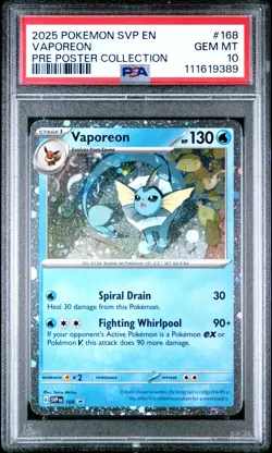 [PSA 10] Vaporeon 168 Prismatic Evolutions PRE Poster Cosmos Promo Holo POKEMON - Image 1