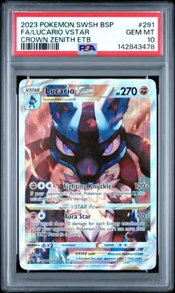 PSA 10 LUCARIO VSTAR SWSH291 BLACK STAR PROMO CROWN ZENITH ETB POKEMON 😍 - Image 1