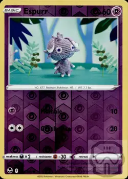 Espurr 081/195 C Silver Tempest Pokemon Reverse Holo NM/M - Image 3