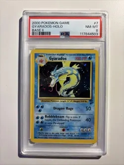 2000 POKEMON TCG BASE SET 2 #7 GYARADOS HOLO 7/130 MINT PSA 8 - Image 1