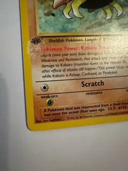 Kabuto 50/62 1st Edition Fossil Pokemon - Image 3