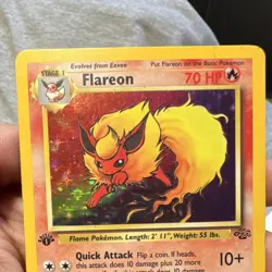Pokemon Flareon 3/64 Jungle 1st Edition Holo Rare 70 HP - Image 2