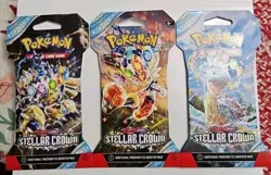 Pokemon TCG Scarlet And Violet Stellar Crown Sealed Booster Packs Lot Of 3 - Image 1