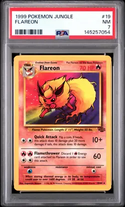 1999 POKEMON JUNGLE #19 FLAREON PSA 7 - Image 1