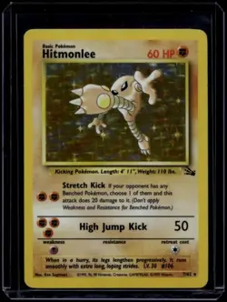 Pokemon TCG Hitmonlee 7/62 Fossil Holo Rare LP - Image 1