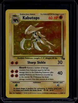 Pokemon TCG Kabutops 9/62 Fossil Holo Rare LP - Image 1