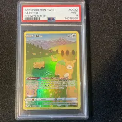 PSA 9 2023 Pokemon Sword And Shield Crown Zenith #GG22 Fa/Ditto MINT - Image 1