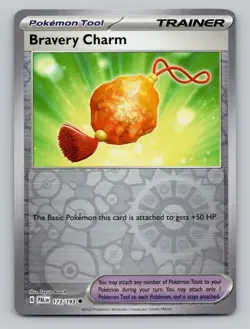 Reverse Holo Bravery Charm 173/193 Uncommon Paldea Evolved Pokemon - Image 1