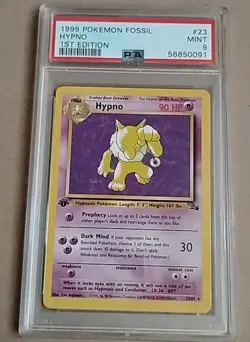 1999 Pokemon Fossil #23 Hypno 1st Edition PSA 9 - Image 1