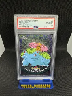 2000 Topps Chrome Pokemon Tv Venusaur #3 PSA 10 Gem Mint - Image 1