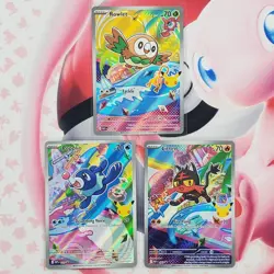 Rowlett 043 + Litten 044 + Popplio 045 - First Partner Pokemon Cards - #L188 - Image 1