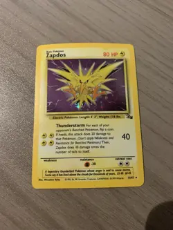 Pokemon TCG Zapdos Fossil Holo Card 15/62 Unlimited Rare - Image 2
