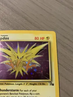 Pokemon TCG Zapdos Fossil Holo Card 15/62 Unlimited Rare - Image 4