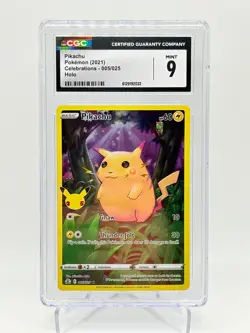 CGC 9 MINT Pikachu 005/025 Celebrations Full Art Holo Pokemon Card - Image 1