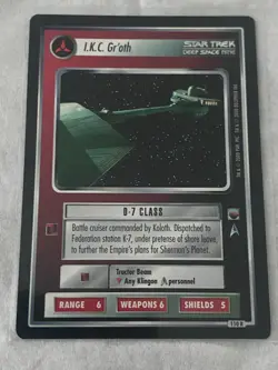 Star Trek CCG 1E TwT IKC GR'OTH RARE Card NEVER PLAYED - Image 1