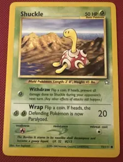 Pokemon TCG Shuckle Neo Genesis 1st Edition Common Card 72/111 NM/EXC. SHARP PIC - Image 1