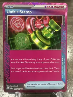 POKEMON TWILIGHT MASQUERADE ACE SPEC HOLO CARD 165/167 UNFAIR STAMP PACK FRESH - Image 1