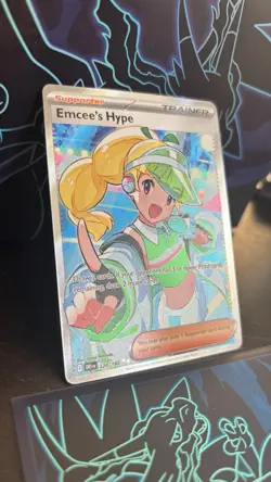 Pokemon Emcee's Hype 220/182 Sv10: Destined Rivals Ultra Rare Holo Supporter NM - Image 2