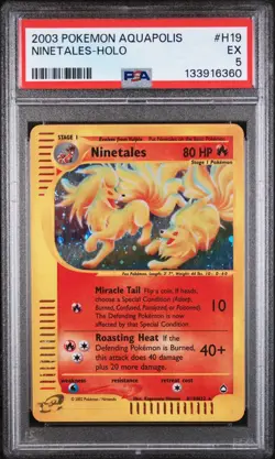 2003 POKEMON AQUAPOLIS #H19 NINETALES-HOLO PSA 5 - Image 1
