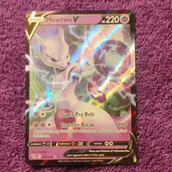 Pokemon Mewtwo V 030/078 Holo 220 HP Psychic Basic Card 2022 - Image 1