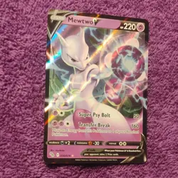 Pokemon Mewtwo V 030/078 Holo 220 HP Psychic Basic Card 2022 - Image 2