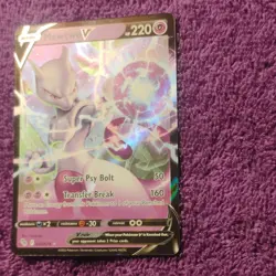 Pokemon Mewtwo V 030/078 Holo 220 HP Psychic Basic Card 2022 - Image 3