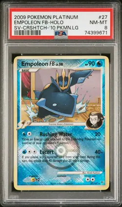 2009 Pokemon Platinum Supreme Victors #27 Empoleon Fb League Crosshatch PSA 8 - Image 1