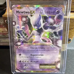Pokemon Mewtwo EX Evolutions 52/108 Holo Rare EX 180 HP Psychic Basic - Image 1