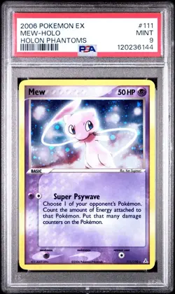 MEW EX PSA 9 HOLON PHANTOMS 111/110 HOLO POKEMON 2006 - Image 1