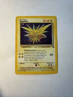 Pokemon Zapdos Fossil 15/62 Unlimited Holo Cosmos Thunderstorm Deck LP - Image 1