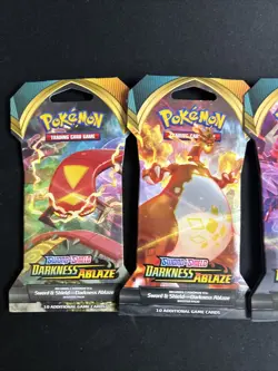 Pokemon: Darkness Ablaze - Sleeved Booster Packs Full Art Set of 4 - Sealed x4 - Image 2