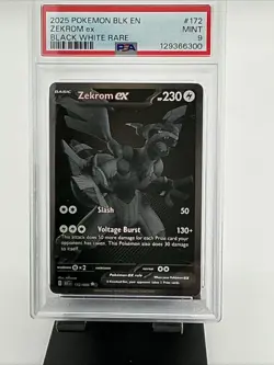 2025 Pokemon BLK EN-BLACK BOLT Black White RARE #172 ZEKROM EX PSA 9 - Image 1