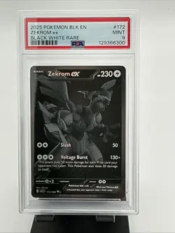 2025 Pokemon BLK EN-BLACK BOLT Black White RARE #172 ZEKROM EX PSA 9 - Image 4