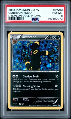 2013 POKEMON B&W PROMO SYLVEON COLL #BW93 UMBREON-HOLO PSA 8 - Image 1