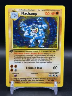 Machamp Holo Rare 8/102 1st Edition Deck Exclusive 1999 Pokemon English WOTC NM - Image 1
