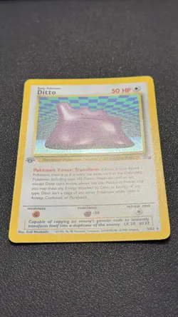 1999 Pokemon TCG Fossil Ditto 1st Edition Holo Rare Card 3/62 - Image 3