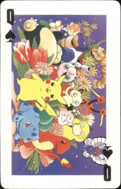 Vintage Pokemon Pocket Monsters Playing Cards Q of Spades Pikachu Jigglypuff - Image 1