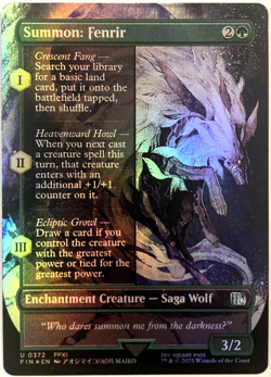 MTG Summon: Fenrir (Borderless Foil) Final Fantasy 372 NM - Image 1