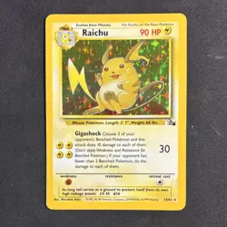 Raichu 14/62 Fossil Holo Rare Unlimited 1999 Wizards Pokemon TCG Card English - Image 1