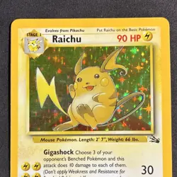 Raichu 14/62 Fossil Holo Rare Unlimited 1999 Wizards Pokemon TCG Card English - Image 2