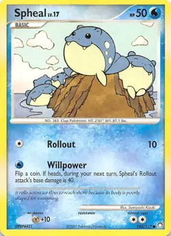 Spheal 102/123 Pokemon Mysterious Treasures Trading Card TCG LP - Image 1