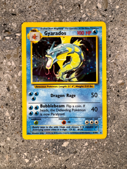 Pokemon TCG Cards Gyarados 6/102 Base Set Holo Rare EXC - Image 1