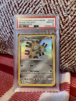 2019 Sun & Moon Magneton SV28/SV94 Hidden Fates Shiny Vault Holo Card - Image 1