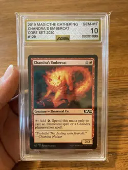 MTG Magic the Gathering Chandra's Embercat (129/357) Core Set Graded 10 AGS - Image 1