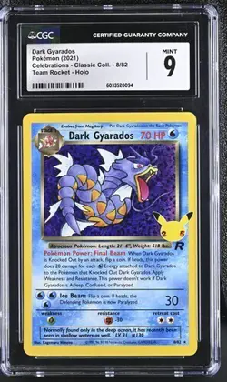 CGC 9 GYARADOS 8 CELEBRATIONS CLASSIC COLLECTION TEAM ROCKET HOLO POKEMON - Image 1