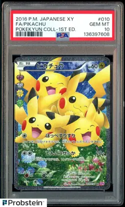 2016 Pokemon Japanese XY Pokekyun Collection 1st Ed. #010 FA/Pikachu PSA 10 - Image 1