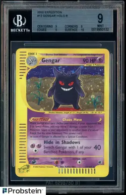 2002 Pokemon Expedition #13 Gengar Holo BGS 9 MINT - Image 1