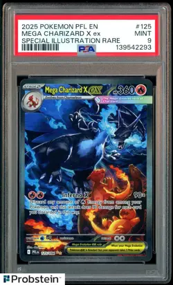 2025 Pokemon PFL EN Special Illustration Rare #125 Mega Charizard X ex PSA 9 - Image 1